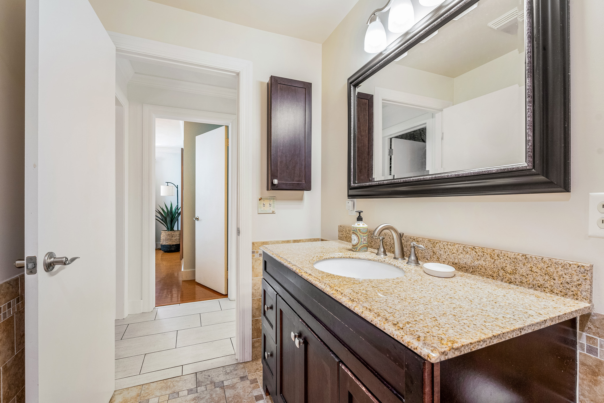 Spacious bathroom with jacuzzi tub