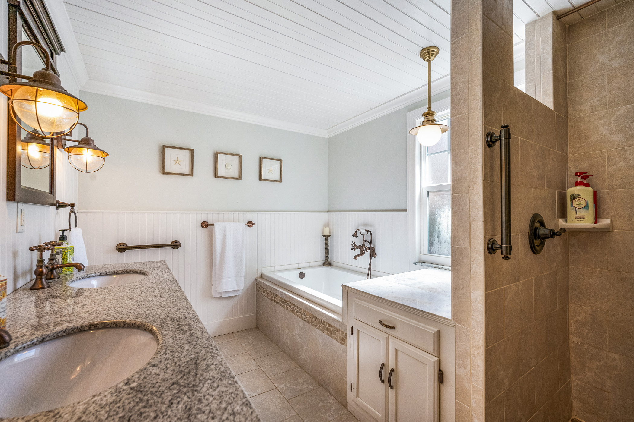 Spacious bathroom with jacuzzi tub